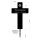 Grabkreuz für Tiere, aus 8mm Acrylglas, schwarz, mit Gravur und Erdspieß